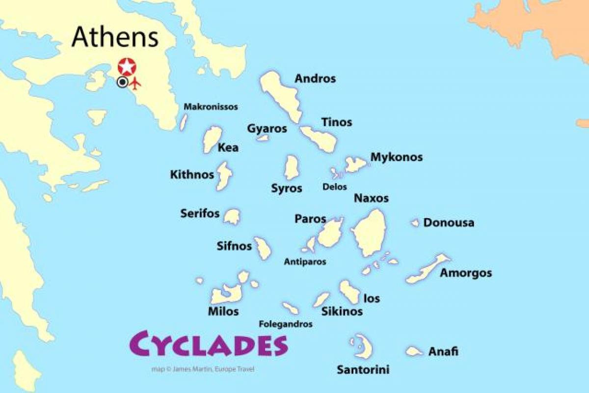 Atene otokih zemljevid - grških otokov v bližini Aten zemljevid (Grčija)
